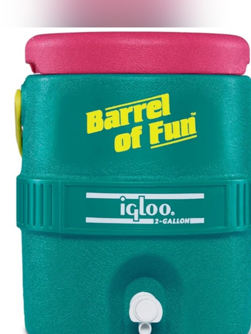 Igloo Retro Barrel of Fun 2 Gallon Jug Teal & Pink